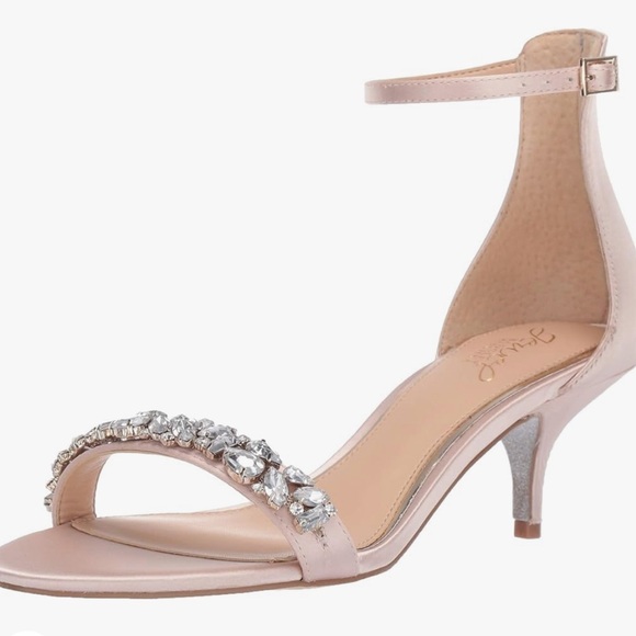 NWOB Badgley Mischka jeweled Dash Kitten heel in champagne - Picture 8 of 9